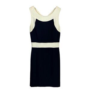 Milly Dress Womens Small Black/White Pencil Bottom Color Block Midi Work